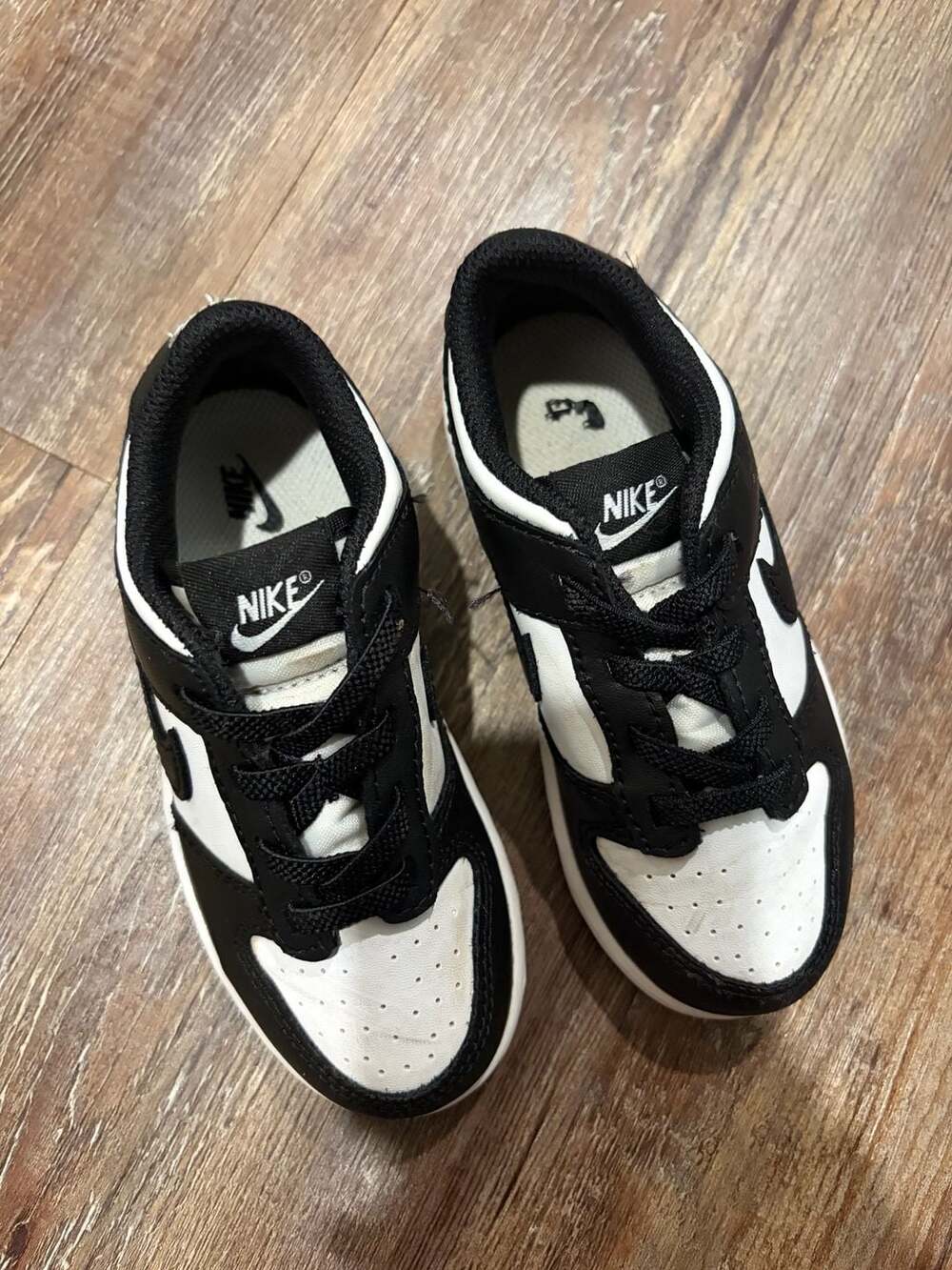 Nike Dunk Low Toddler Size 9C Black White Sneakers